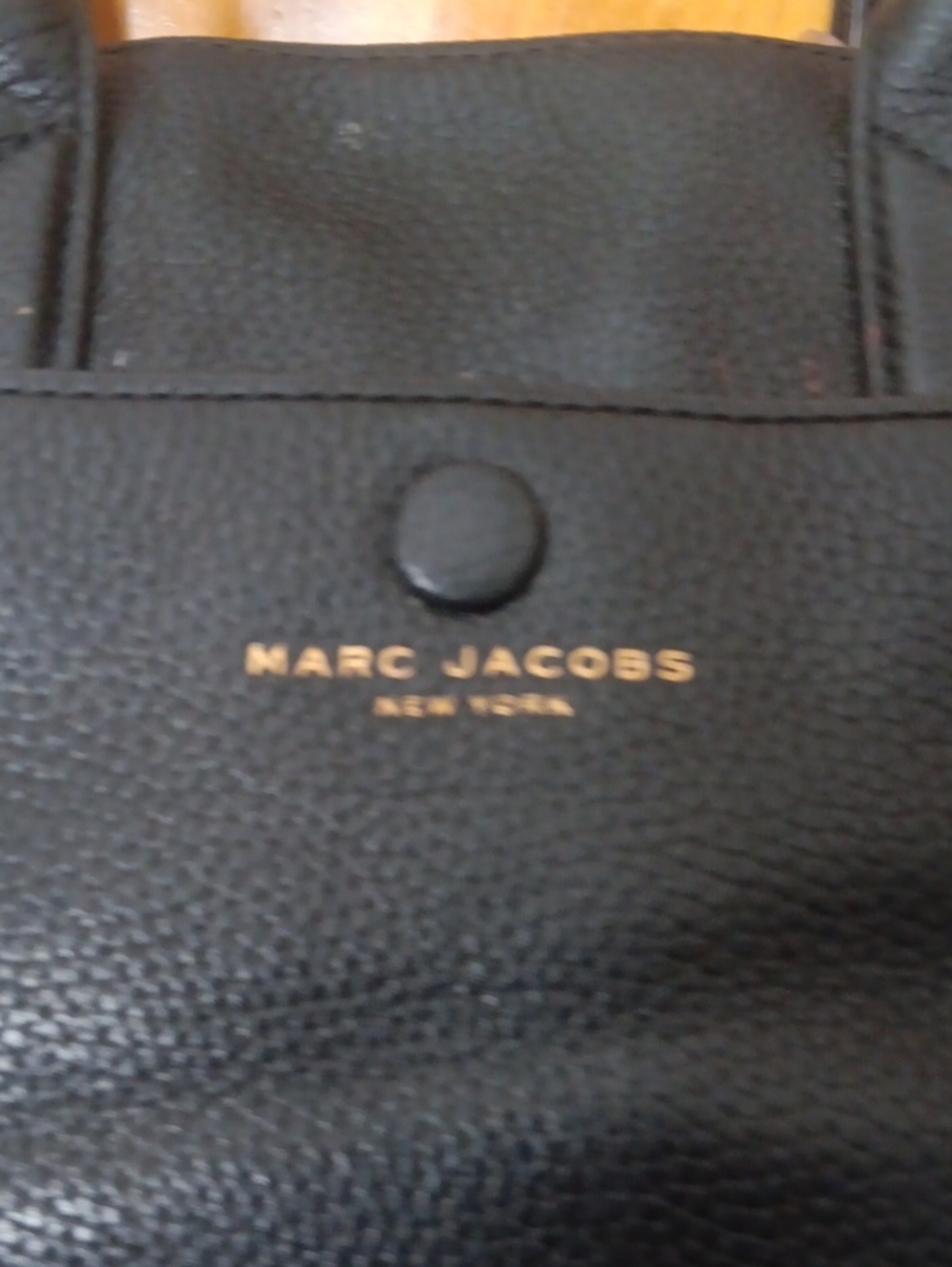 Marc Jacobs Black Pebbled Leather Satchel with Gold Logo - Picture 3 of 3